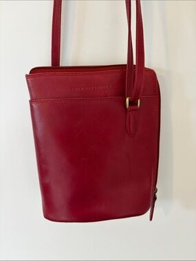 Derek Alexander Red Leather Crossbody Organizer Bag -  Great Condition